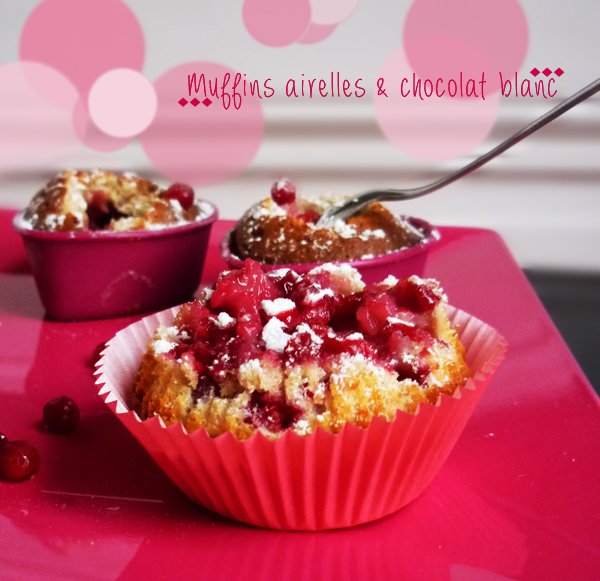 Muffins aux airelles et chocolat&nbsp;blanc